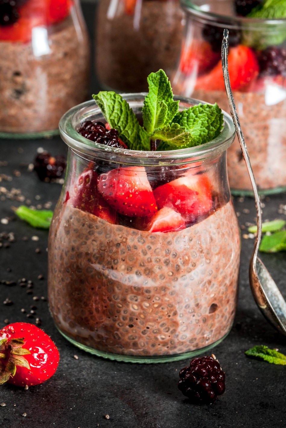 Chocolate pudding with chia seeds